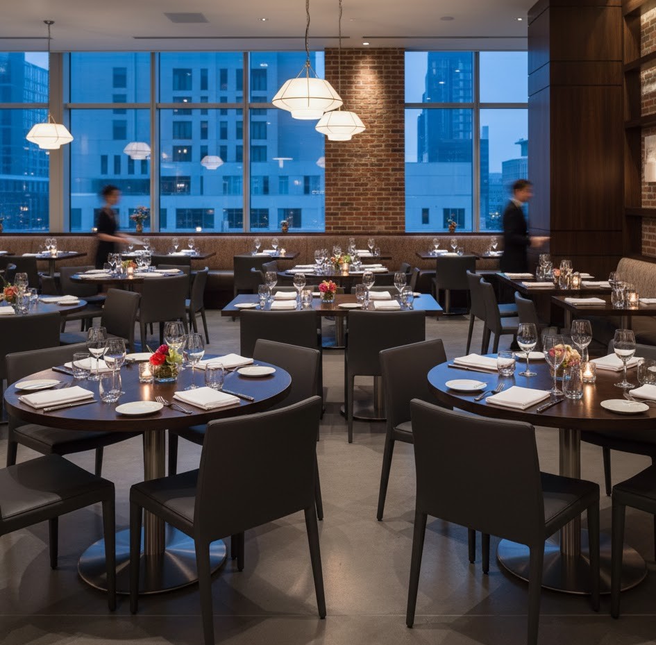 Restaurant dining tables created by Phythgruxul for Dublin restaurant