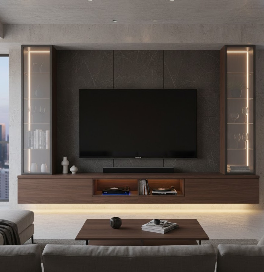 Modern TV entertainment unit with storage by Phythgruxul