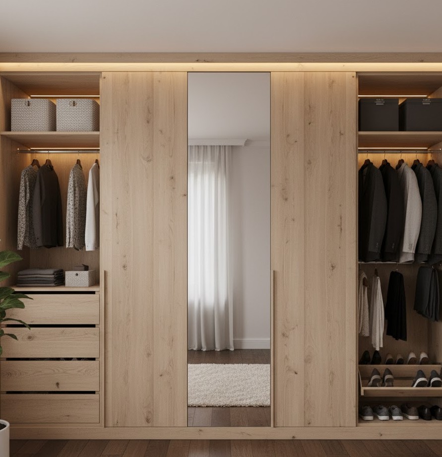 Built-in wardrobe system with sliding doors by Phythgruxul